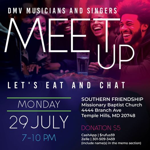 DMV Singers and Musicians Meet Up Takes Place July 29