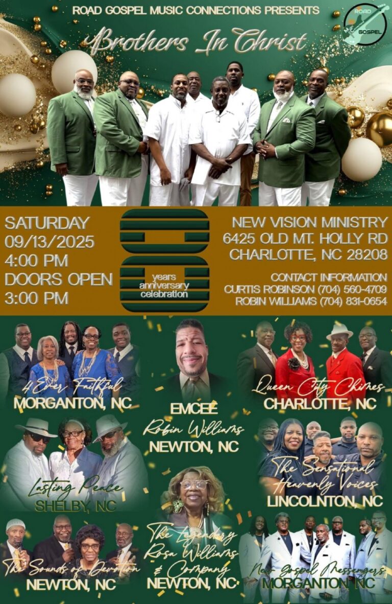 Free Gospel Concert Set for September 13 at New Vision Ministry Charlotte